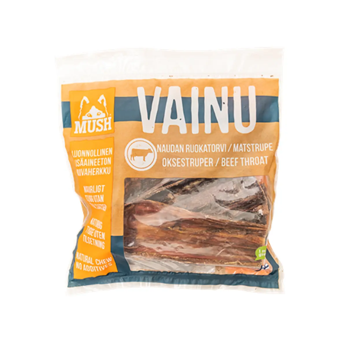 MUSH VAINU Hundesnack Oksestrube 220 g - naturlige tyggeben
